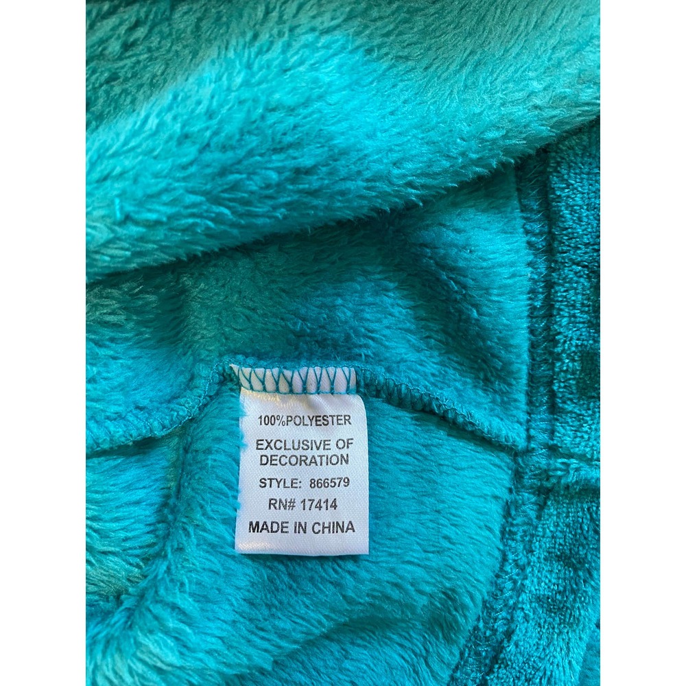LAST ONE-Miss Elaine  Fleece Long Zipper Robe- Teal NWT - Picture 9 of 10